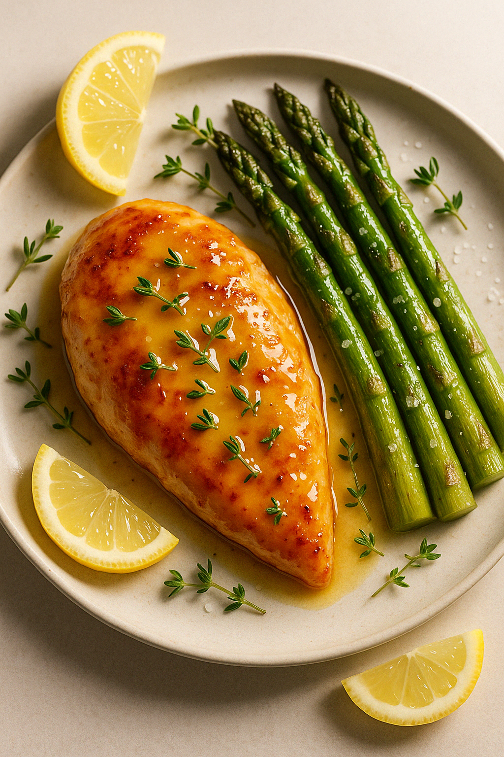 Pollo al Limón con Espárragos